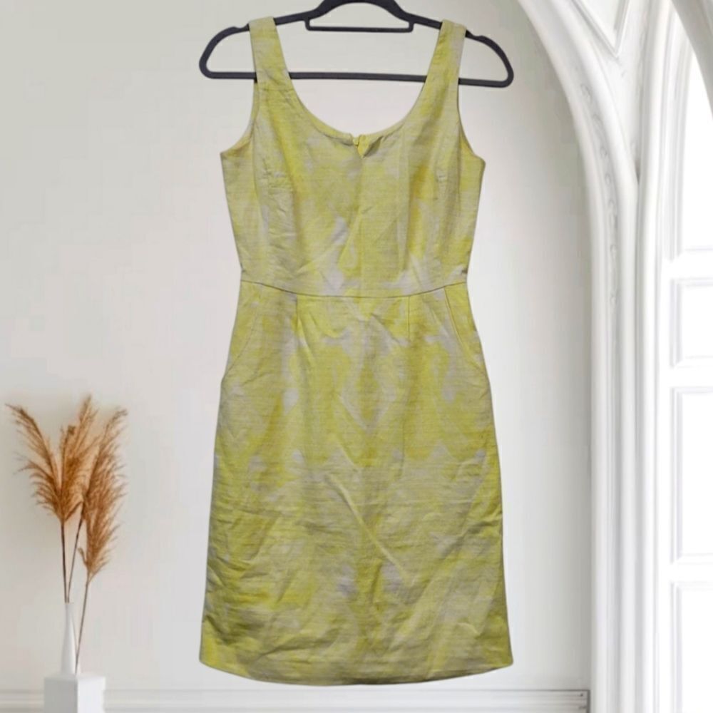 Cortefiel Yellow Sleeveless Sheath Mini Dress for Cocktail